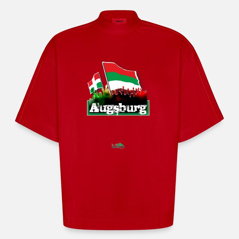augsbourg all4one - T-shirt bio épais oversize Boxy fabriqué en UE - rouge