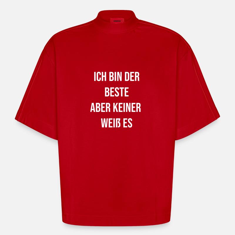 Ich bin der Beste - Heavyweight Oversized Organic Boxy T-Shirt Made in EU - Rot
