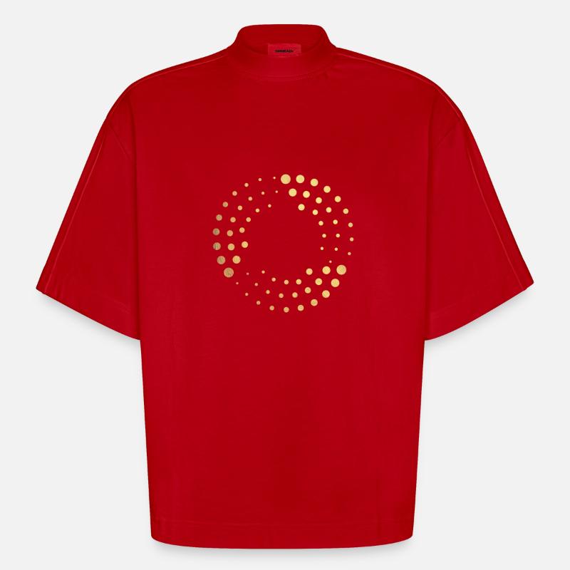 points d'or - T-shirt bio épais oversize Boxy fabriqué en UE - rouge