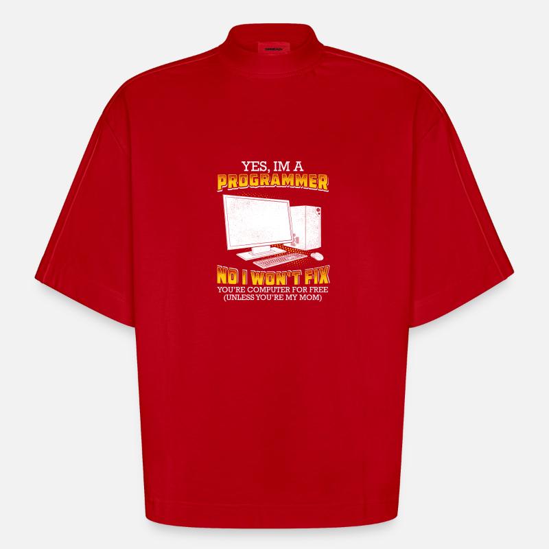 Programmierer / Informatiker / Geschenk - Heavyweight Oversized Organic Boxy T-Shirt Made in EU - Rot