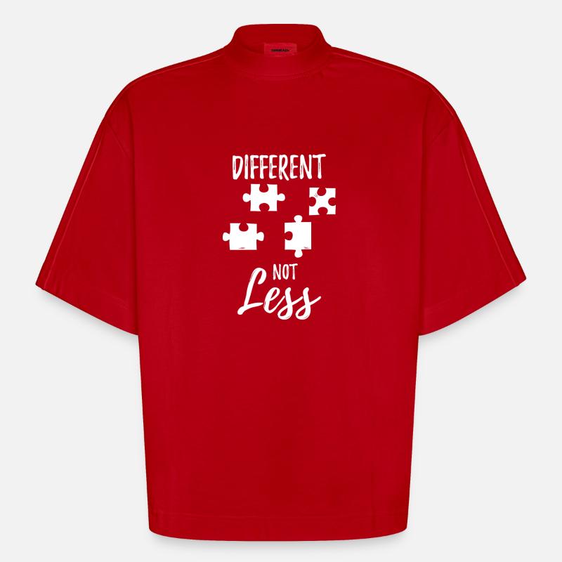 Puzzle - Puzzles - Différents - Pas moins - T-shirt bio épais oversize Boxy fabriqué en UE - rouge