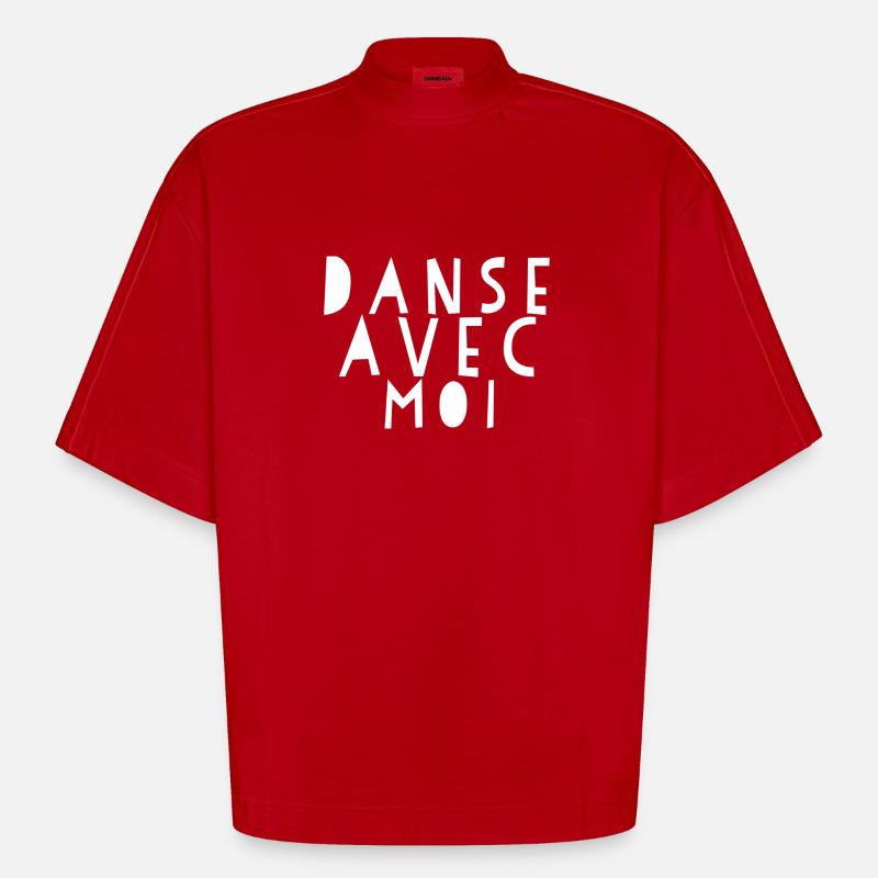 Danse Avec Moi - Dance Shirts - Heavyweight Oversized Organic Boxy T-Shirt Made in EU - Rot