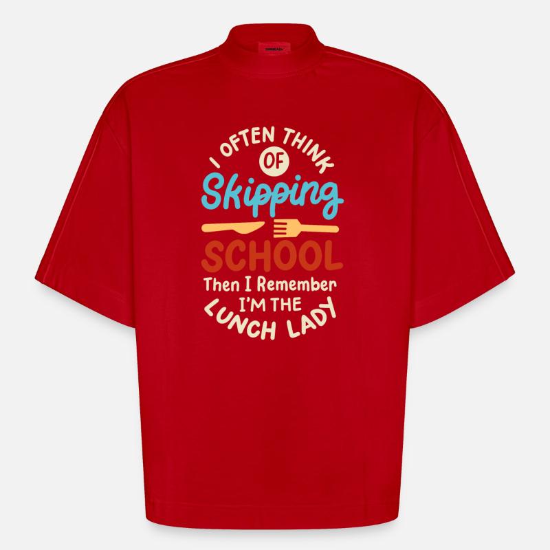 Schule Mitarbeiterin Cafeteria - Heavyweight Oversized Organic Boxy T-Shirt Made in EU - Rot
