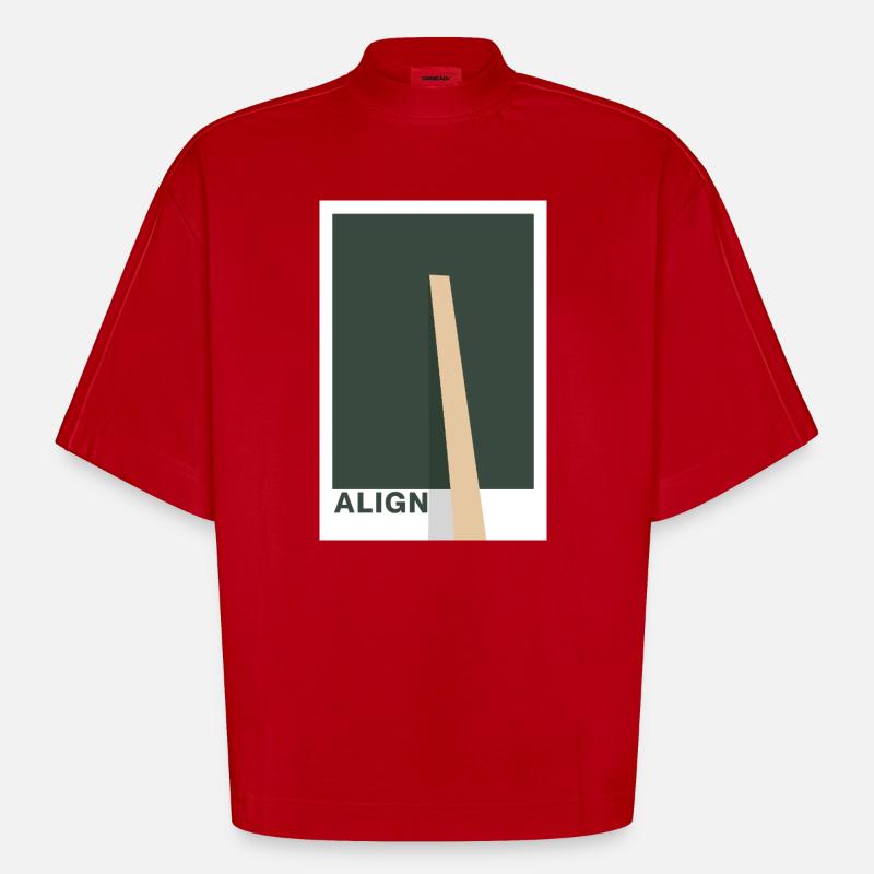 Align – Déclaration de conception - T-shirt bio épais oversize Boxy fabriqué en UE - rouge