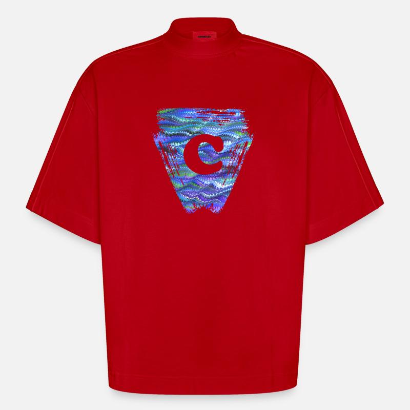 Triangle E 103 C - T-shirt bio épais oversize Boxy fabriqué en UE - rouge