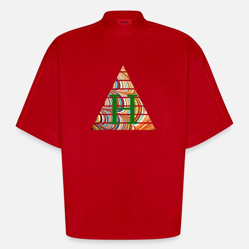 Triangle E 56 h - Heavyweight Oversized Organic Boxy T-Shirt Made in EU - red
