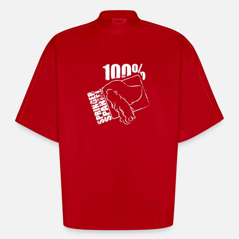 SPRINGER SPANIEL 100 - Heavyweight Oversized Organic Boxy T-Shirt Made in EU - red