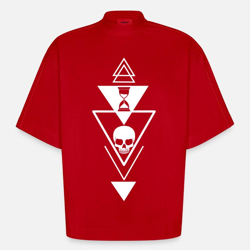 Der Verlauf der Zeit - Heavyweight Oversized Organic Boxy T-Shirt Made in EU - Rot
