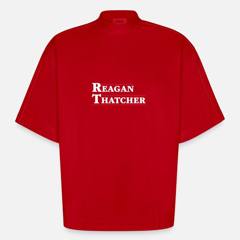 Reagan & Thatcher - Heavyweight Oversized Organic Boxy T-Shirt Made in EU - red