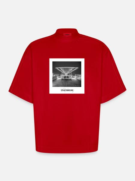 Stadtbrücke Wolfsburg - Heavyweight Oversized Organic Boxy T-Shirt Made in EU - Rot