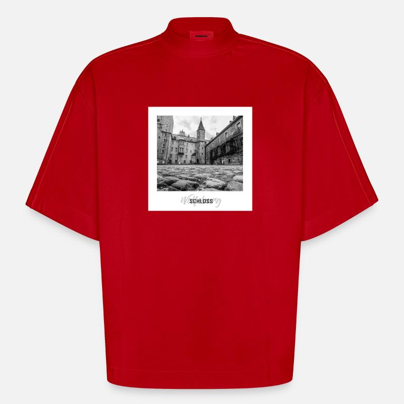 Schloss Wolfsburg - Heavyweight Oversized Organic Boxy T-Shirt Made in EU - Rot