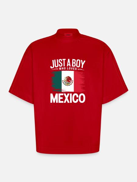 Mexico Mexico Mexican Spanish - Heavyweight Oversized Organic Boxy T-Shirt Made in EU - red