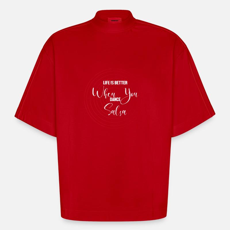 Danseuse de salsa Danseuse - T-shirt bio épais oversize Boxy fabriqué en UE - rouge