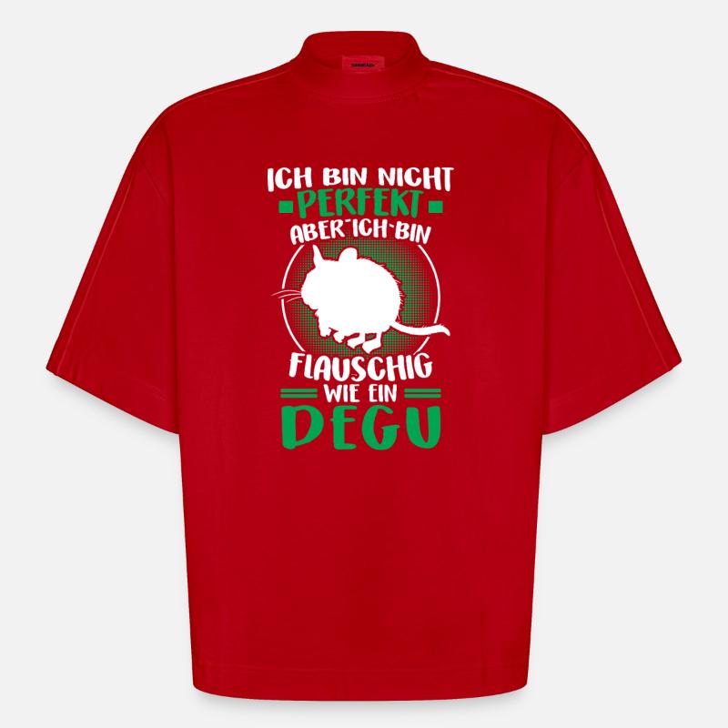 Octodon pas parfait Octodo commun - T-shirt bio épais oversize Boxy fabriqué en UE - rouge
