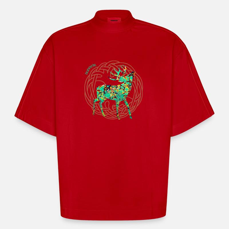 hirsch dunneir e 269 - T-shirt bio épais oversize Boxy fabriqué en UE - rouge