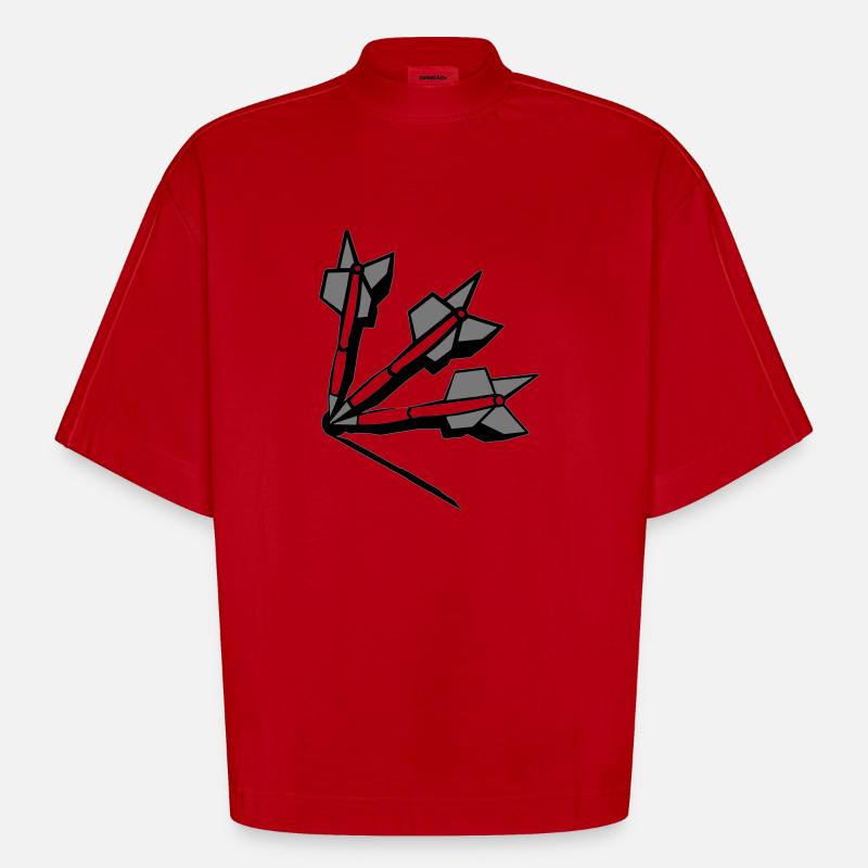 darten - Heavyweight Oversized Organic Boxy T-Shirt Made in EU - Rot