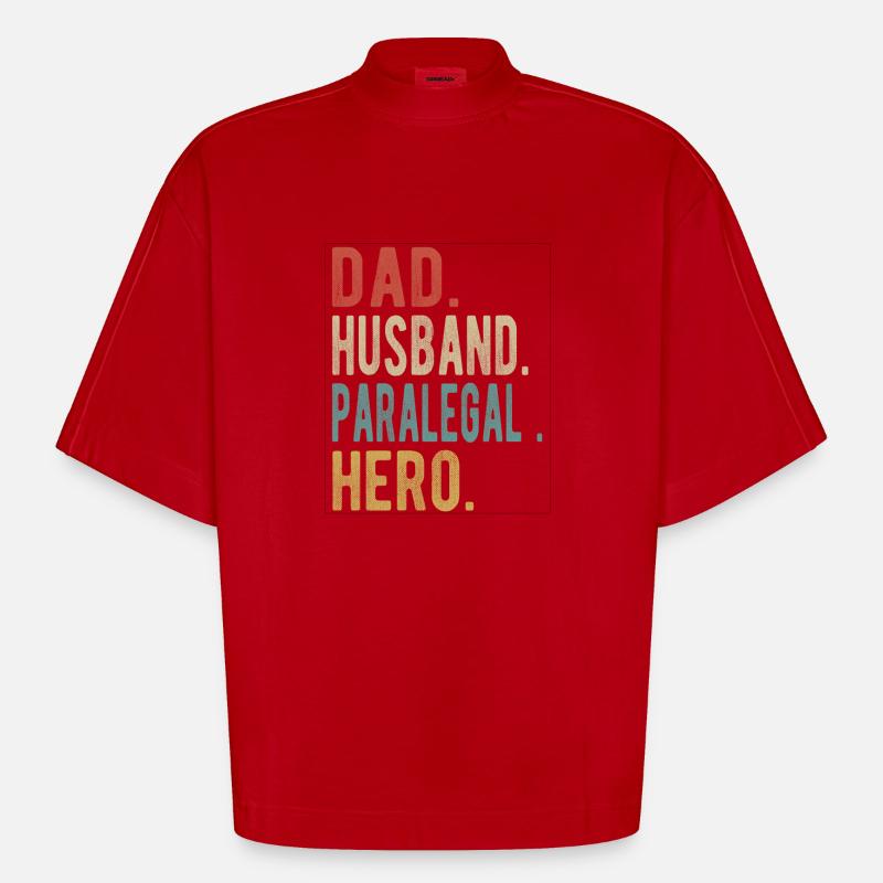 Rechtsassistent Papa Ehemann Held - Heavyweight Oversized Organic Boxy T-Shirt Made in EU - Rot