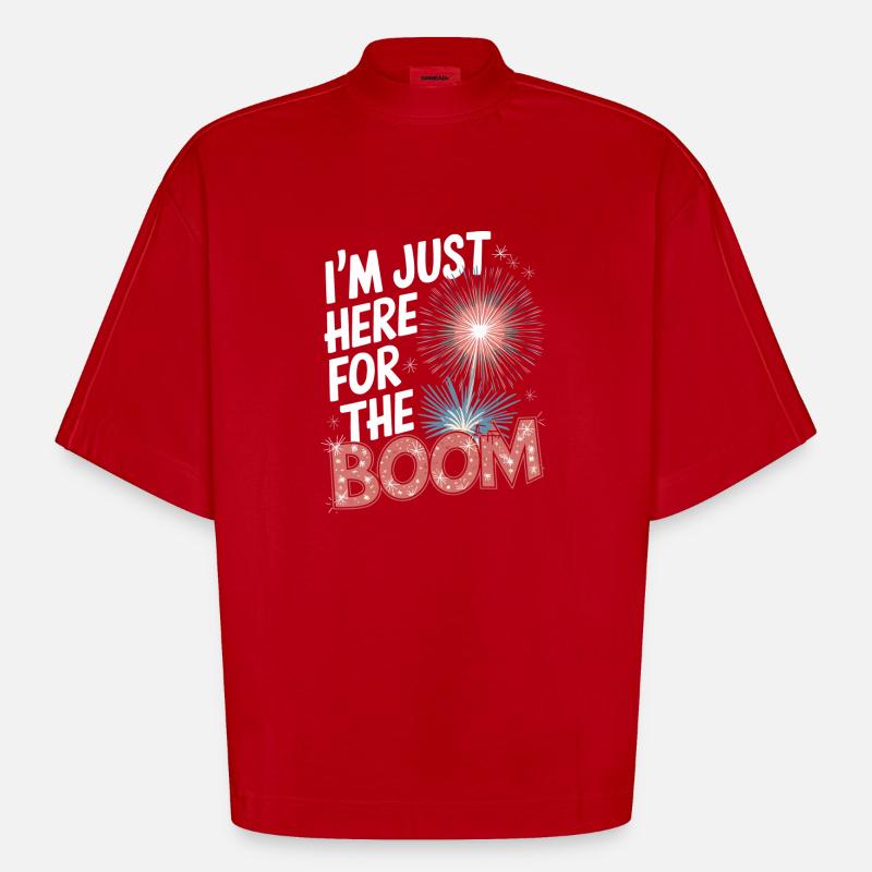 Pyrotechnics Fireworks Pyrotechnics - Heavyweight Oversized Organic Boxy T-Shirt Made in EU - red