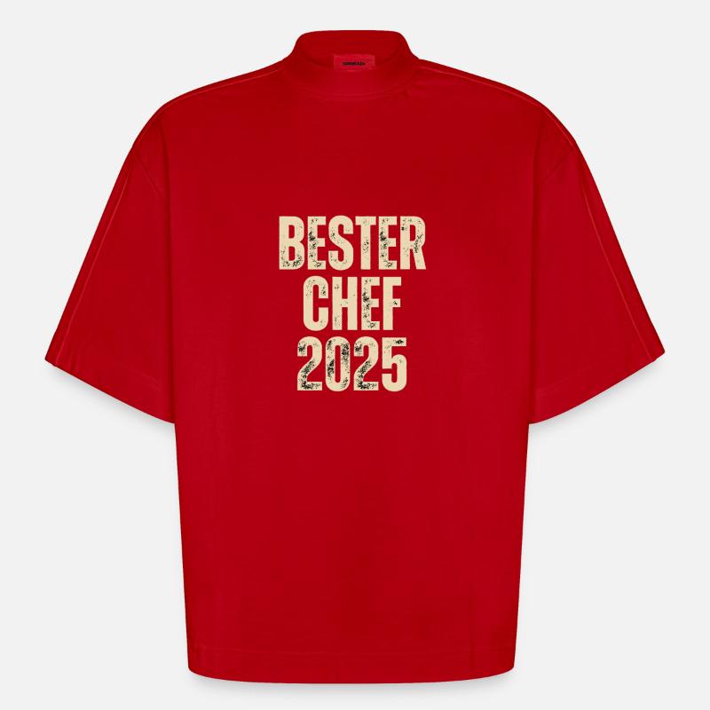 BESTER CHEF 2025 - Heavyweight Oversized Organic Boxy T-Shirt Made in EU - Rot