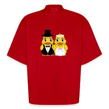 Fête de mariage - T-shirt bio épais oversize Boxy fabriqué en UE - rouge - Devant
