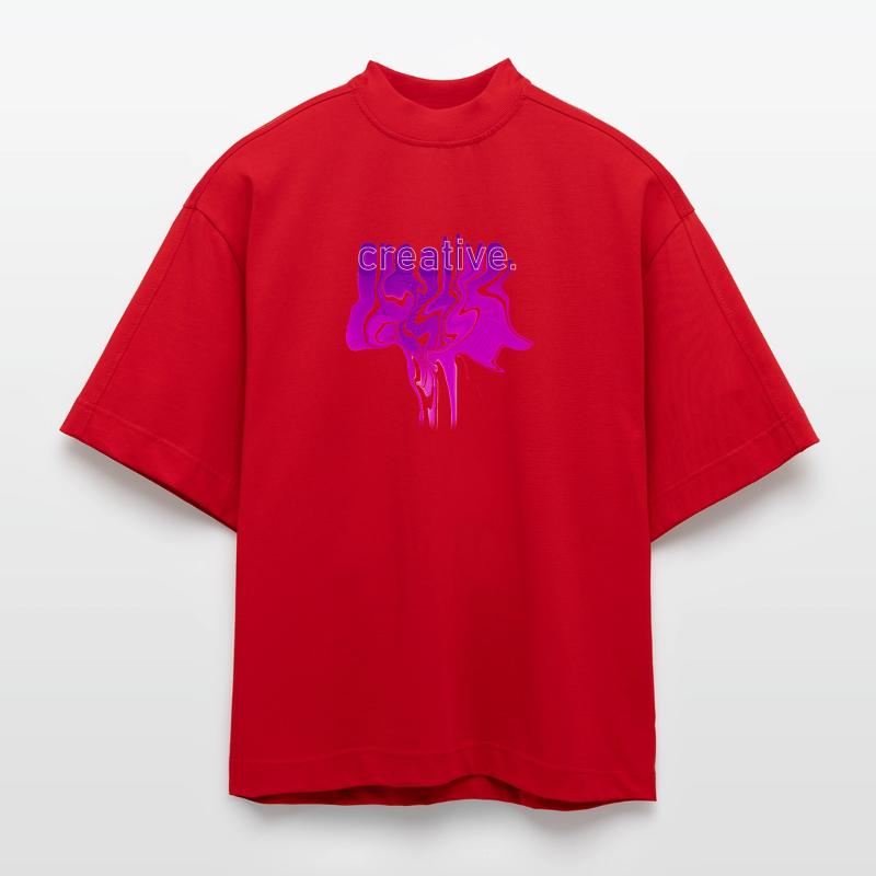 Créatif T-shirt bio épais oversize Boxy fabriqué en UE