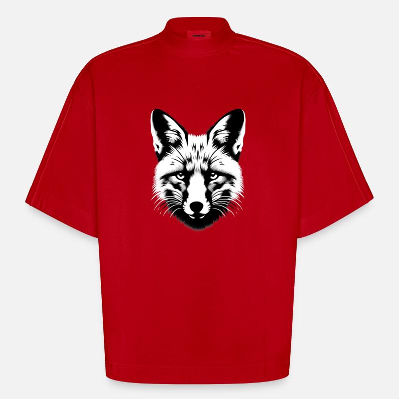 Fuchs Tierleben | Fox - Heavyweight Oversized Organic Boxy T-Shirt Made in EU - Rot