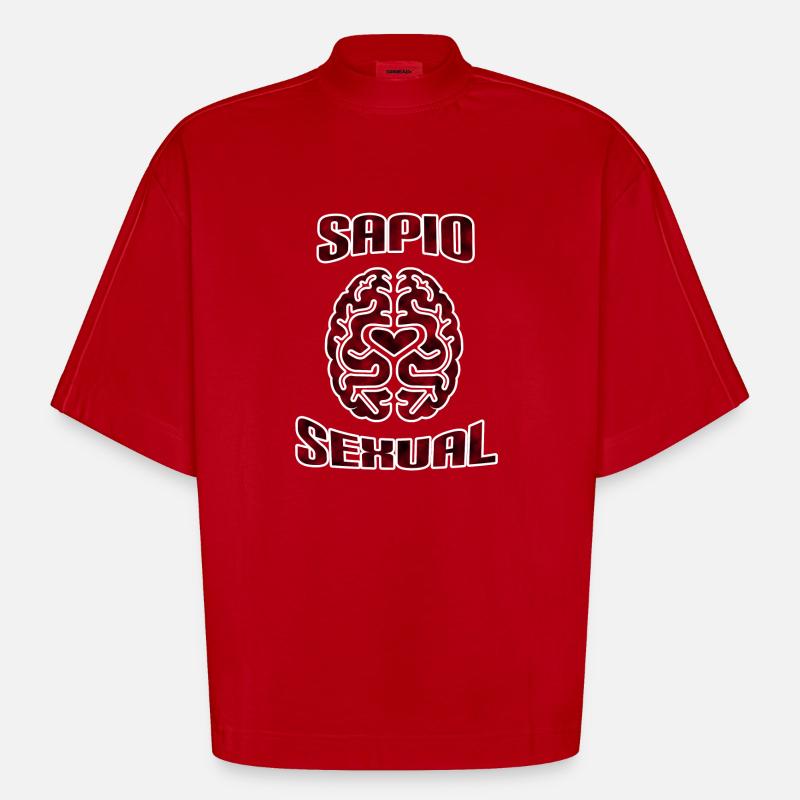Sapiosexuel - T-shirt bio épais oversize Boxy fabriqué en UE - rouge
