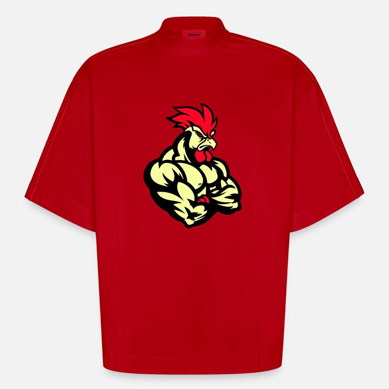 hahn comic - Heavyweight Oversized Organic Boxy T-Shirt Made in EU - Rot