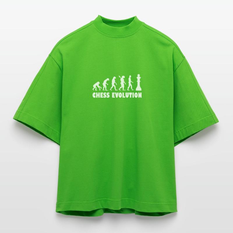 Chess Evolution - White Heavyweight Oversized Organic Boxy T-Shirt Made in EU