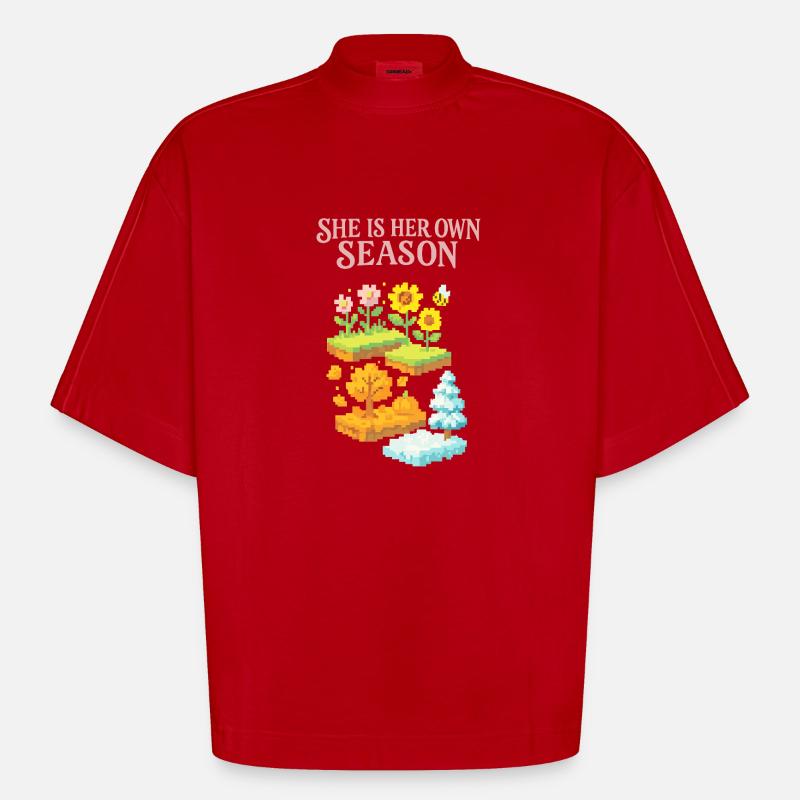C’est sa propre saison ! - T-shirt bio épais oversize Boxy fabriqué en UE - rouge