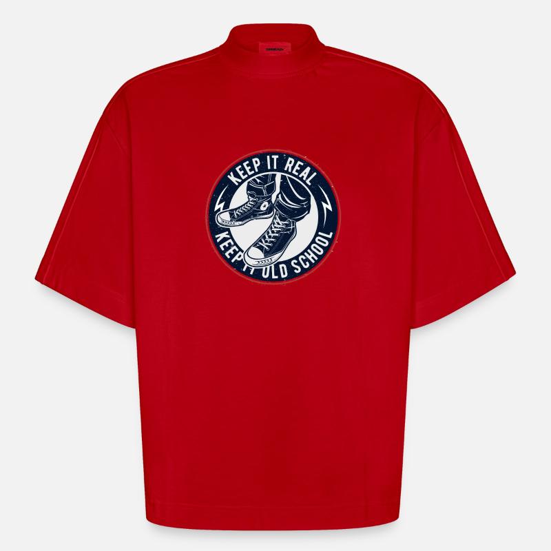 Keep It Oldschool - Heavyweight Oversized Organic Boxy T-Shirt Made in EU - red