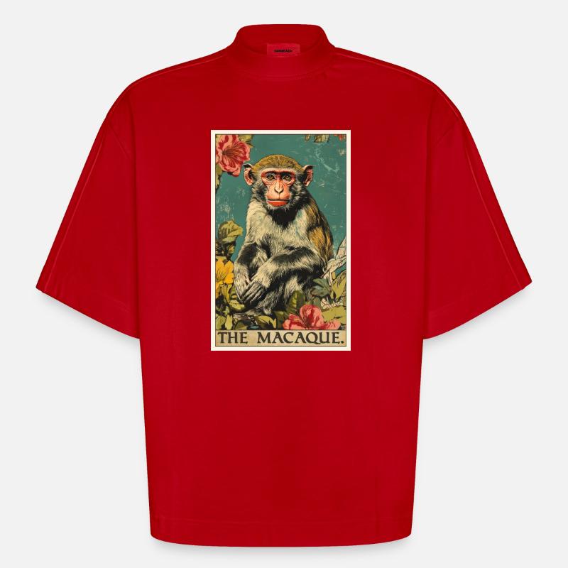Macaque Macaque - Maglietta boxy ecologica oversize Heavyweight Made in UE - rosso