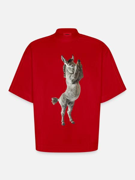 Esel - Heavyweight Oversized Organic Boxy T-Shirt Made in EU - Rot