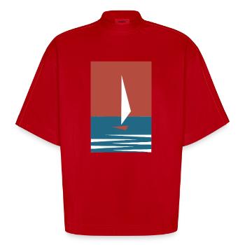 SegelBoot (Simple-Edition) - Heavyweight Oversized Organic Boxy T-Shirt Made in EU - Rot - Vorne