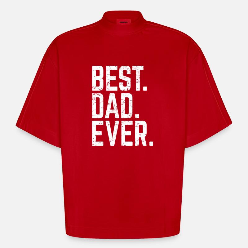 Best Dad Ever - Heavyweight Oversized Organic Boxy T-Shirt Made in EU - Rot
