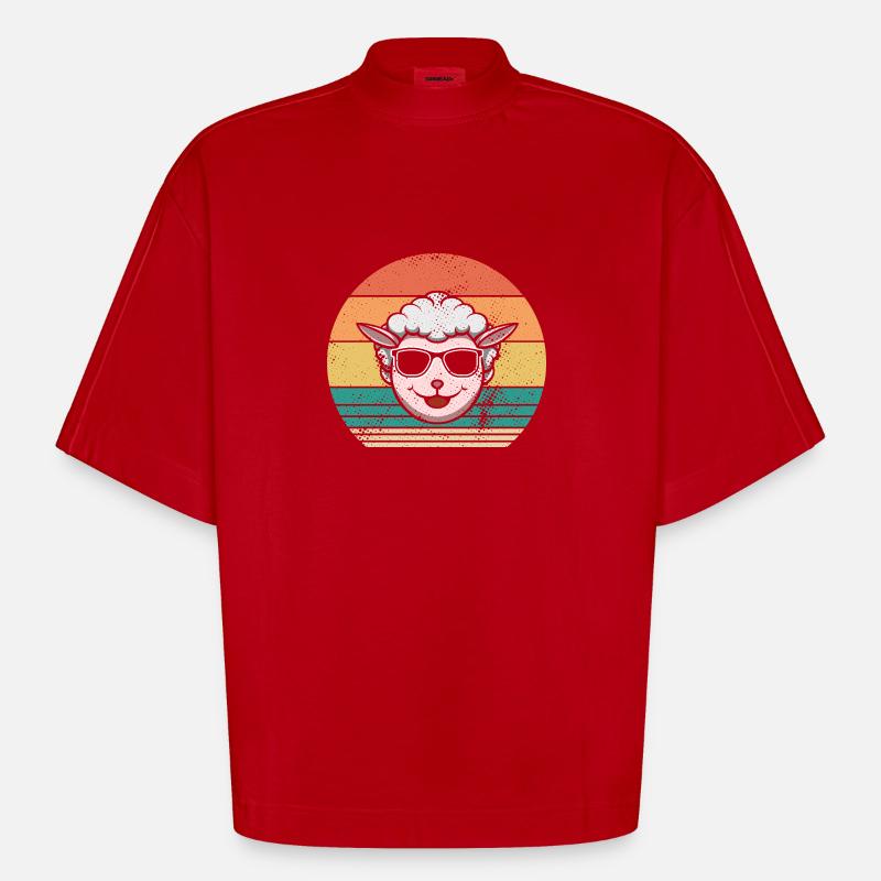 Schäfer Schaf - Heavyweight Oversized Organic Boxy T-Shirt Made in EU - Rot