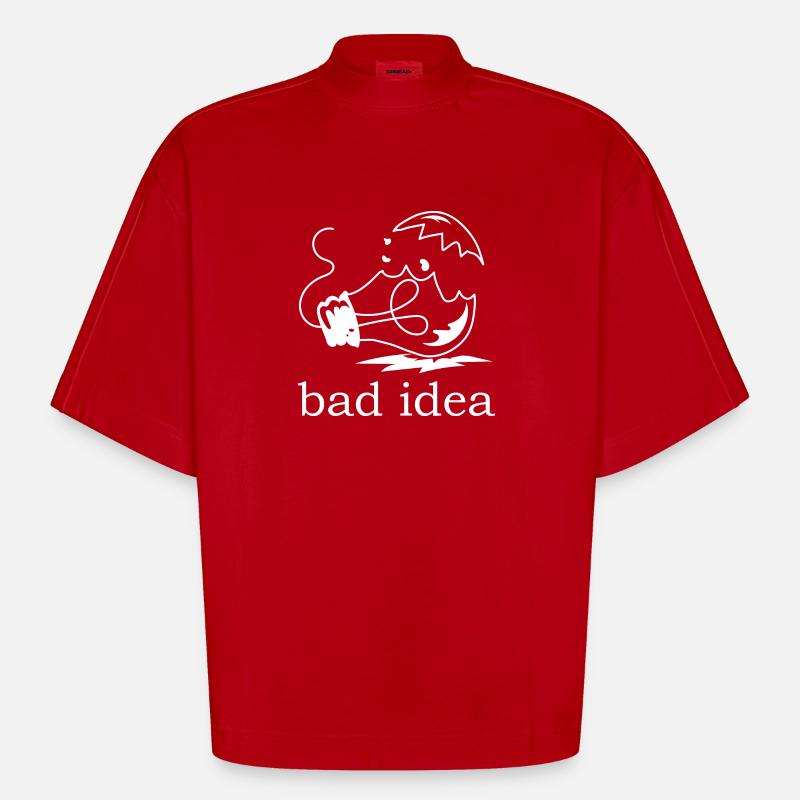 Light bulb bad idea - Heavyweight Oversized Organic Boxy T-Shirt Made in EU - red