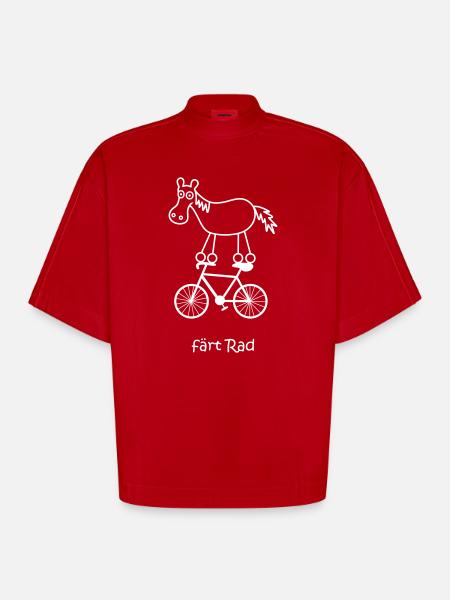 vélo, vélo, vélo - T-shirt bio épais oversize Boxy fabriqué en UE - rouge