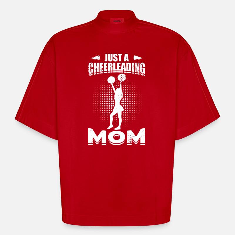 Nur eine Cheerleader Mutter - Heavyweight Oversized Organic Boxy T-Shirt Made in EU - Rot