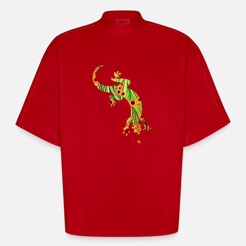 eidechse e 110 - Heavyweight Oversized Organic Boxy T-Shirt Made in EU - Rot