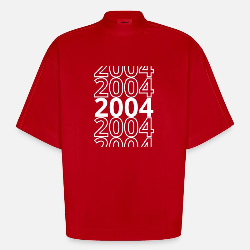 2004 2004 2004 - T-shirt bio épais oversize Boxy fabriqué en UE - rouge