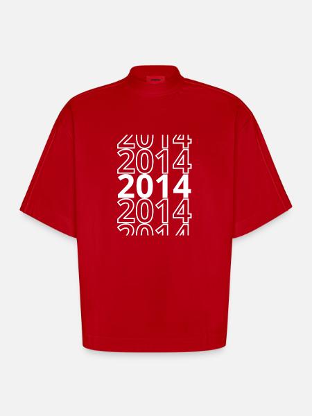 2014 2014 2014 - Heavyweight Oversized Organic Boxy T-Shirt Made in EU - red