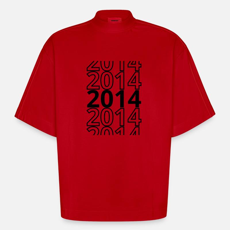 2014 2014 2014 - T-shirt bio épais oversize Boxy fabriqué en UE - rouge