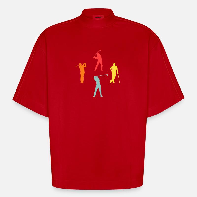 Golfer Evolution Golf - Heavyweight Oversized Organic Boxy T-Shirt Made in EU - red