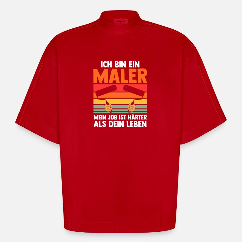 Master Painter Journeyman Painter - Heavyweight Oversized Organic Boxy T-Shirt Made in EU - red