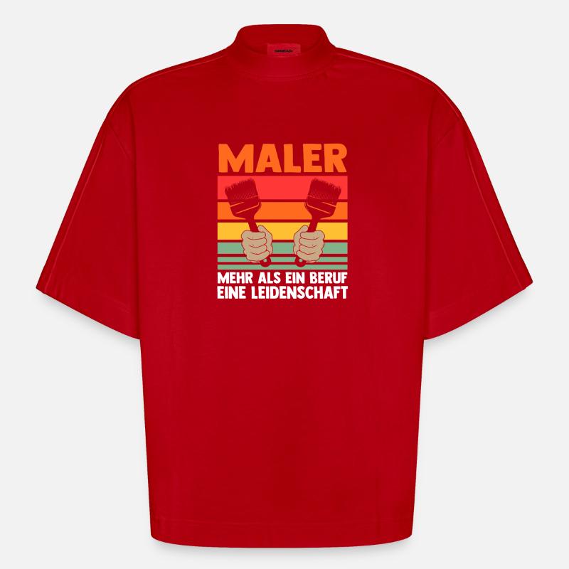 Master Painter Journeyman Painter - Heavyweight Oversized Organic Boxy T-Shirt Made in EU - red