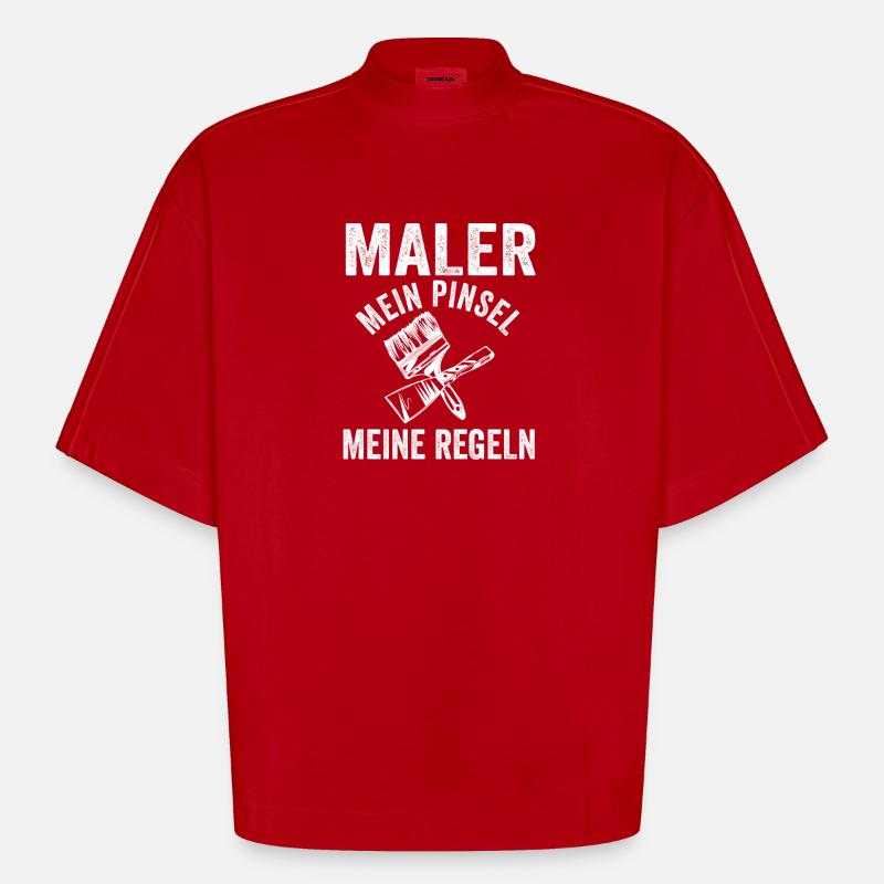 Master Painter Journeyman Painter - Heavyweight Oversized Organic Boxy T-Shirt Made in EU - red