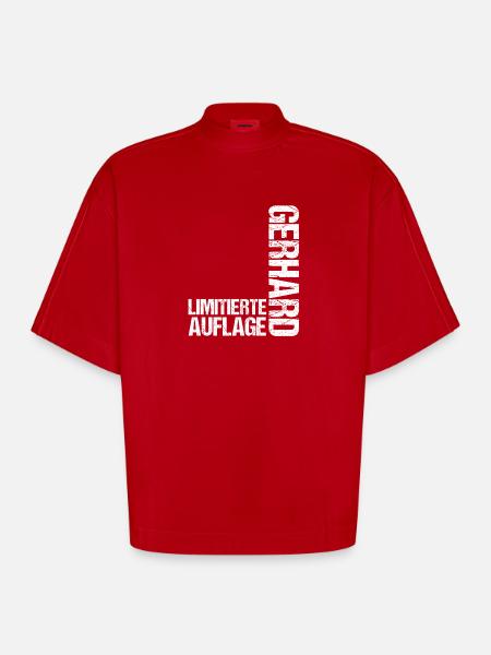 Gerhard - Heavyweight Oversized Organic Boxy T-Shirt Made in EU - red