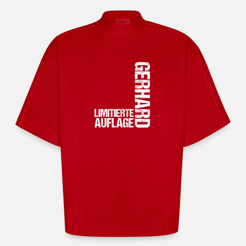 Gerhard - Heavyweight Oversized Organic Boxy T-Shirt Made in EU - red