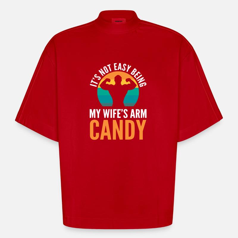 Arm Candy Ehemann - Heavyweight Oversized Organic Boxy T-Shirt Made in EU - Rot